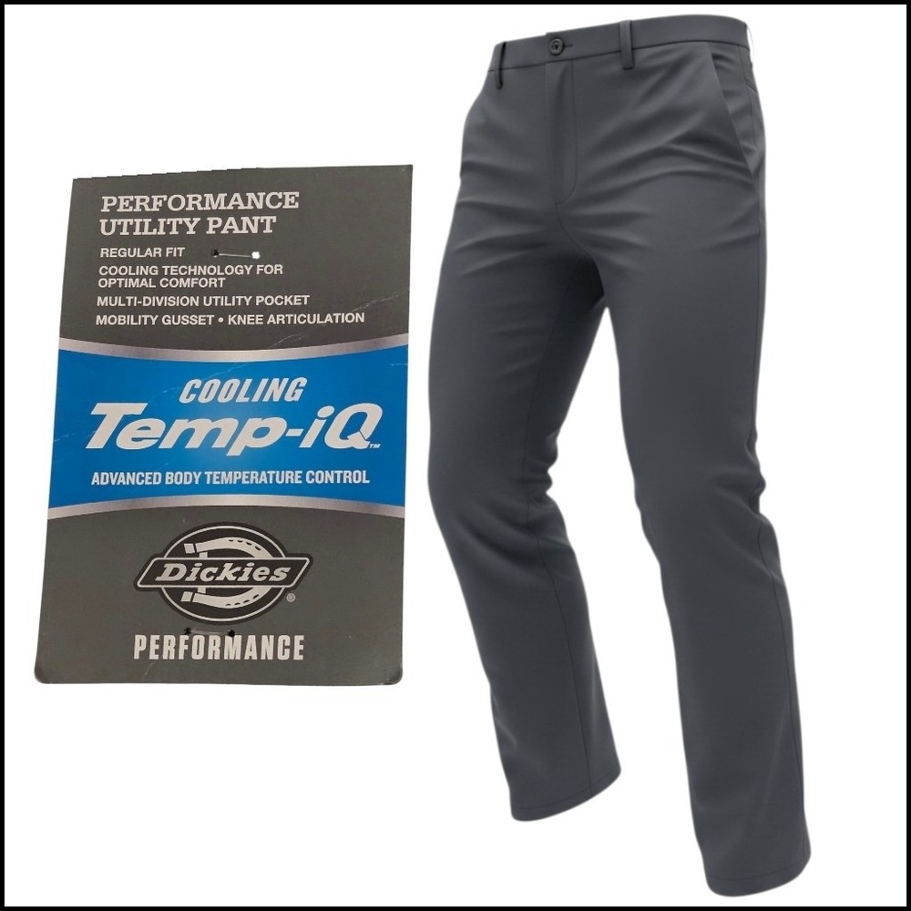 Dickies Performance Utility Pant Mens 42x34 Gray Temp-iQ Cooling Regular Fit